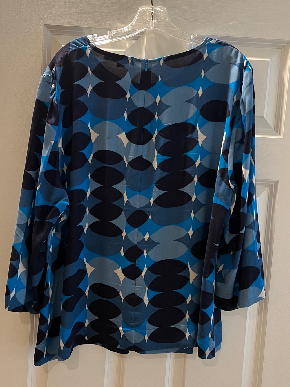 Boden Blue Geometric Print Women’s Dress Top - Picture 3 of 6